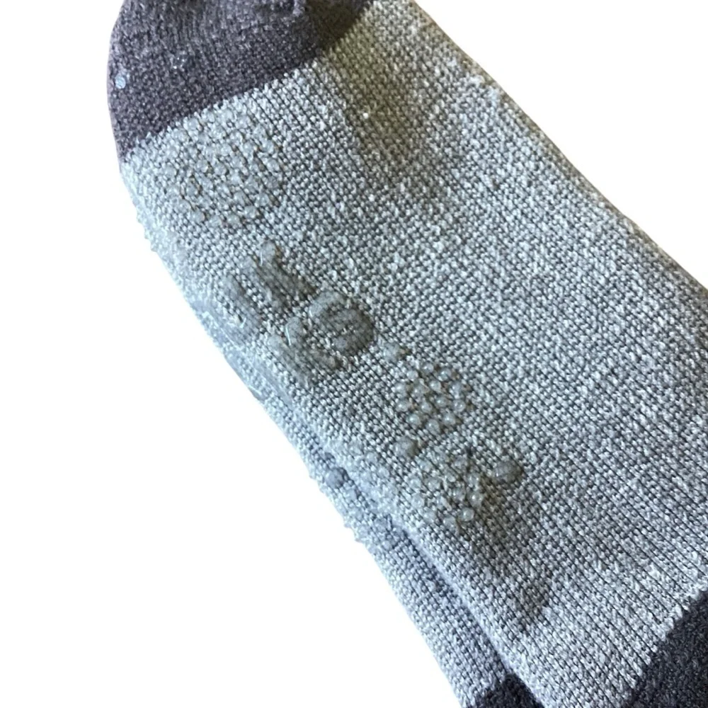 Muk Luks Thick Cozy Gripper‎ Socks, Grey & Navy - Large